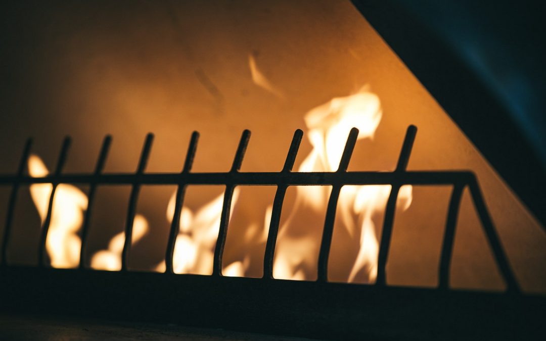 Flames in the pizza oven at Far Corner