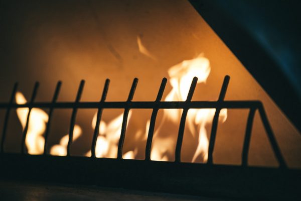 Almost Too Far Flames in the pizza oven at Far Corner