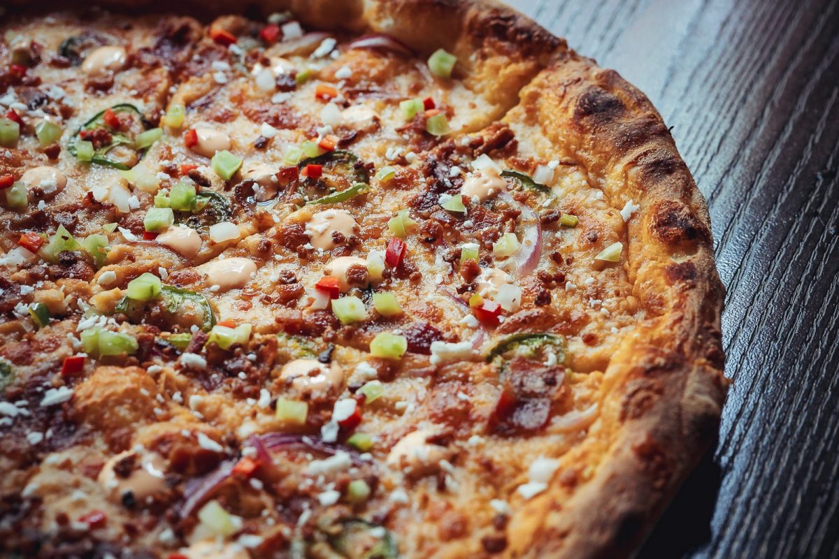 New York-style pizza fresh from the oven at Far Corner in East Village