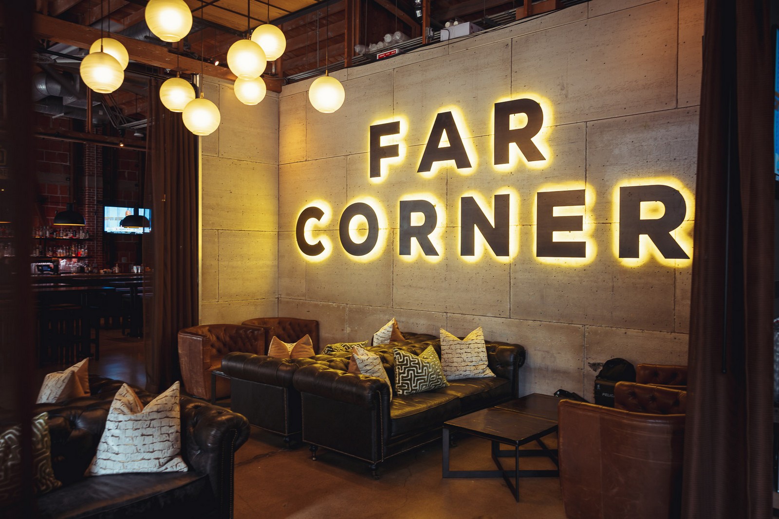 Lounge under the Far Corner sign - Far Corner Lounge under the Far Corner sign - Far Corner