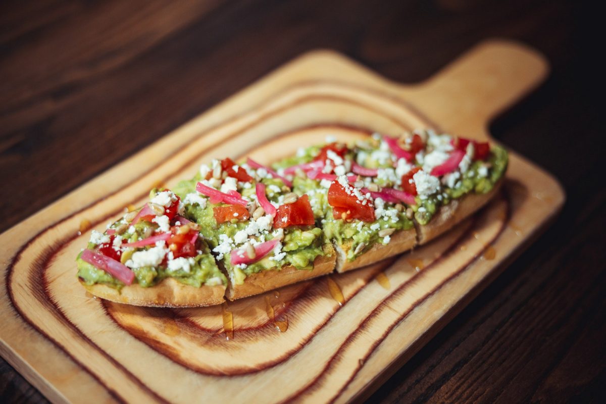 Avocado toast with roasted tomato from the Far Corner breakfast menu